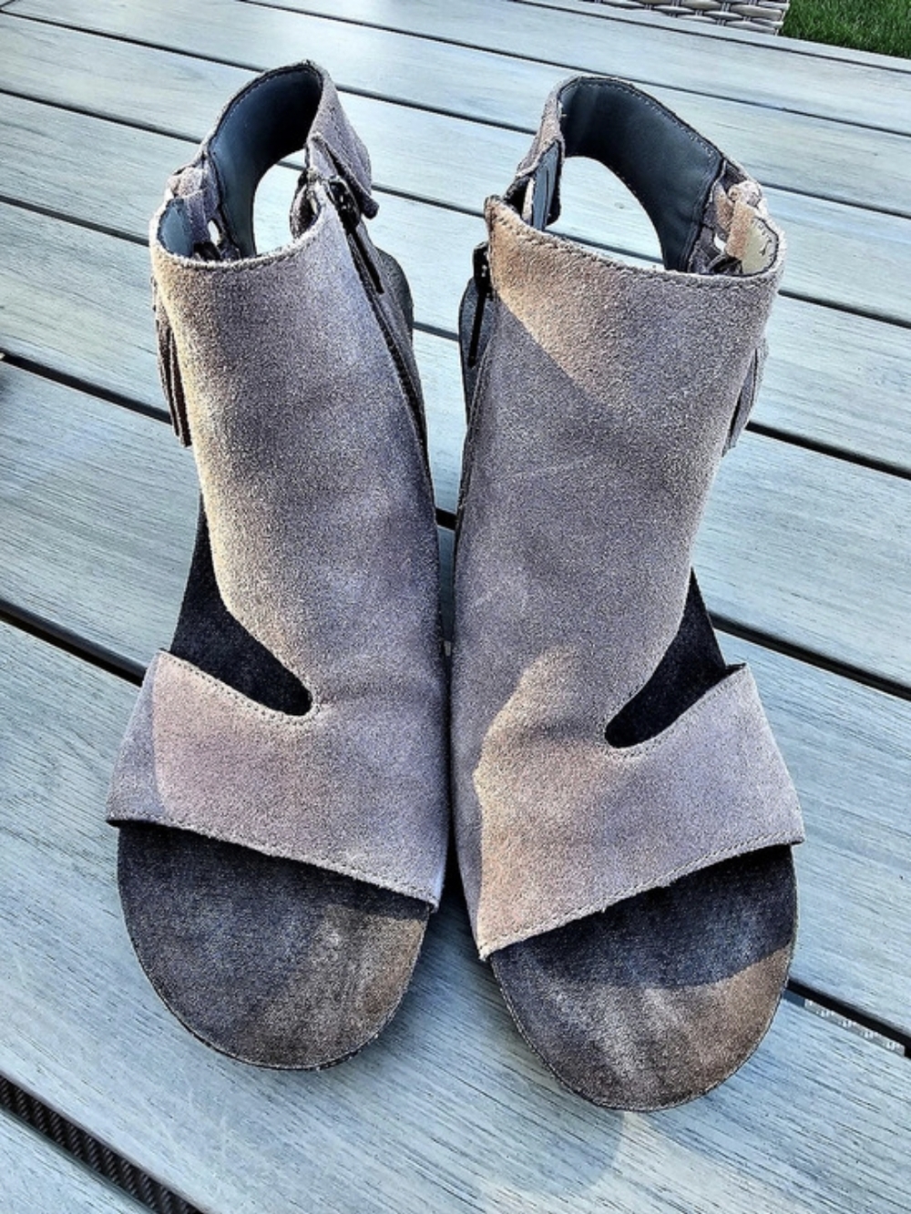 OTBT Vagray Suede-Look Wedge Sandals in Brown